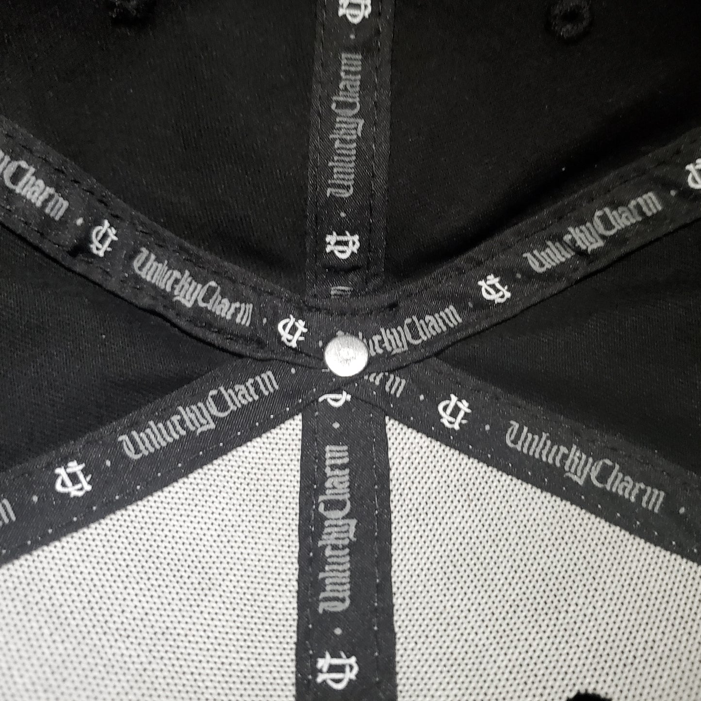 Unlucky Flat Bill Snapback (Black/White)