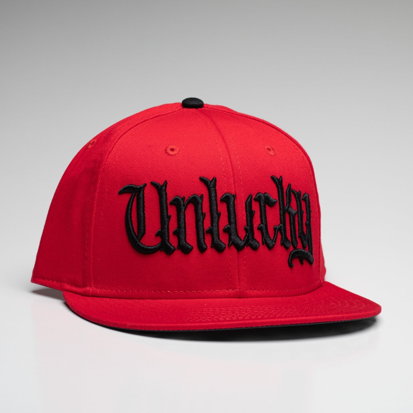 Unlucky Flat Bill Snapback (Red/Black)