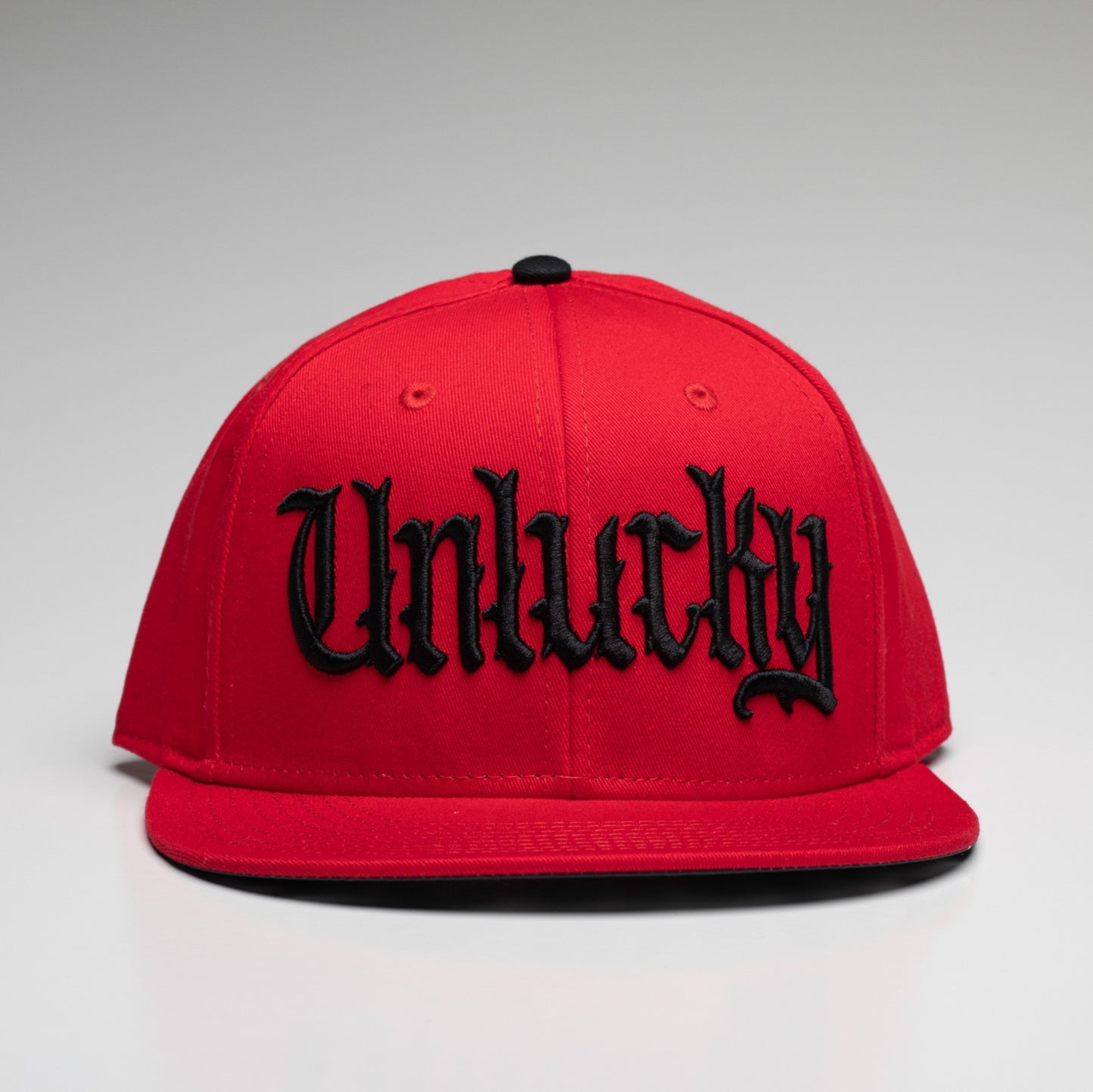 Unlucky Flat Bill Snapback (Red/Black)