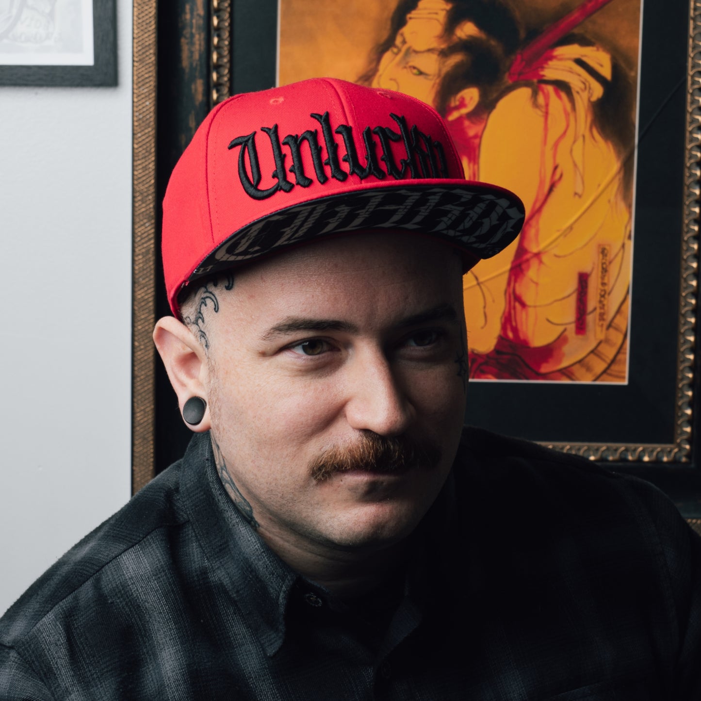 Unlucky Flat Bill Snapback (Red/Black)